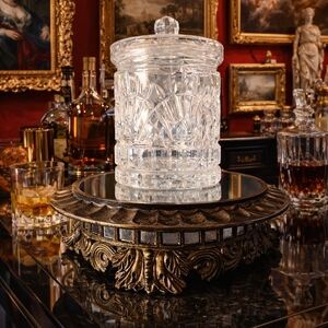 Christophle Vintage 80s CUT LEAD CRYSTAL MINI DECANTER